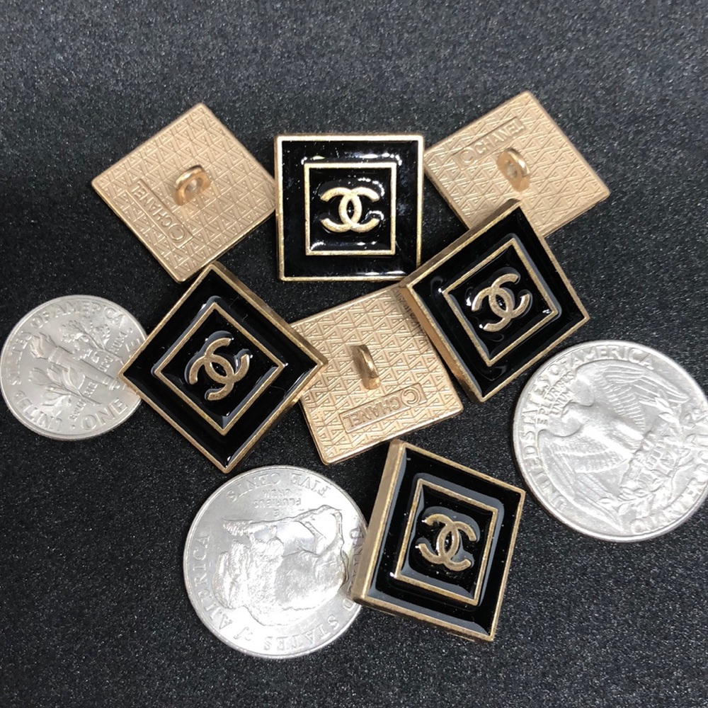 Chanel metal buttons.